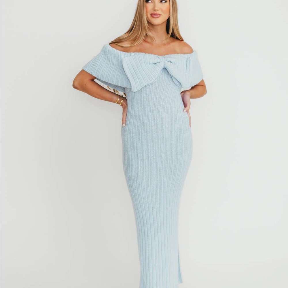 Chic Blue One Shoulder Dress